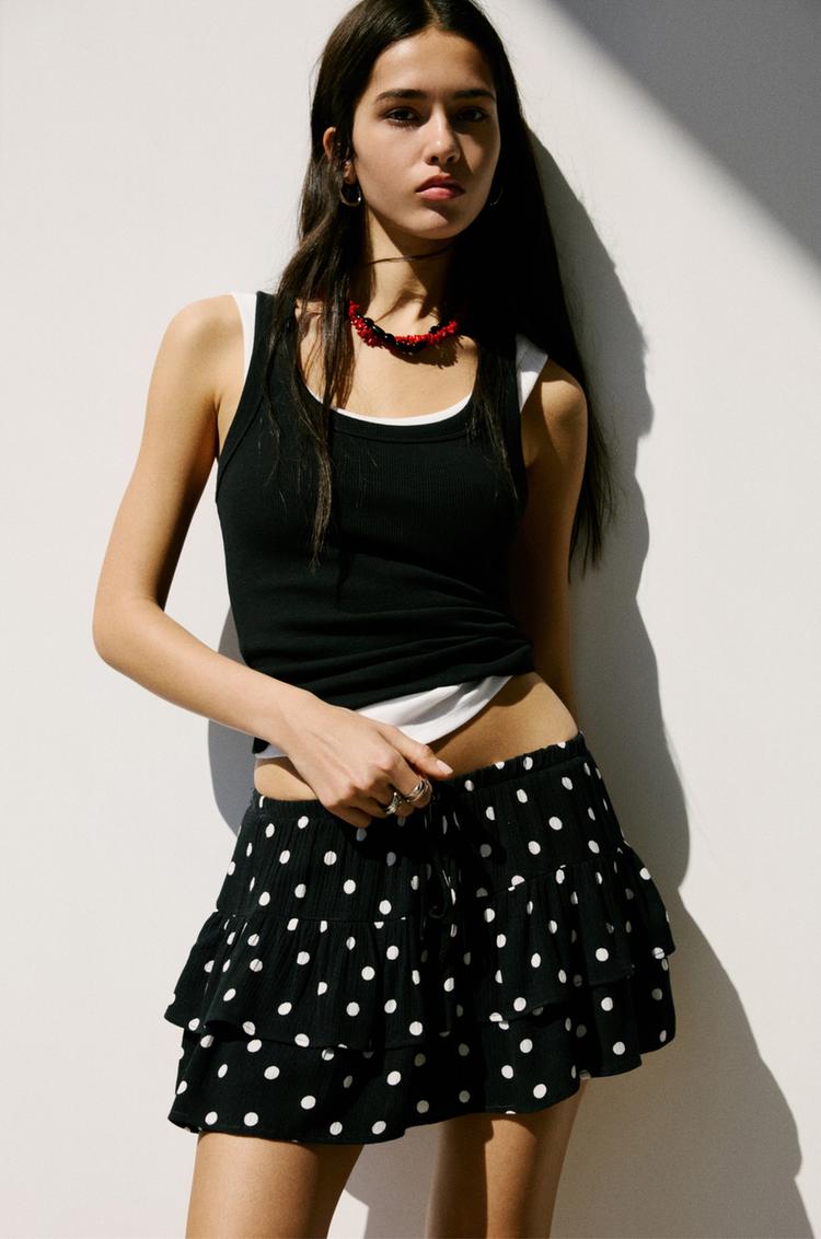 

Юбка со вставками Pull And Bear, черный