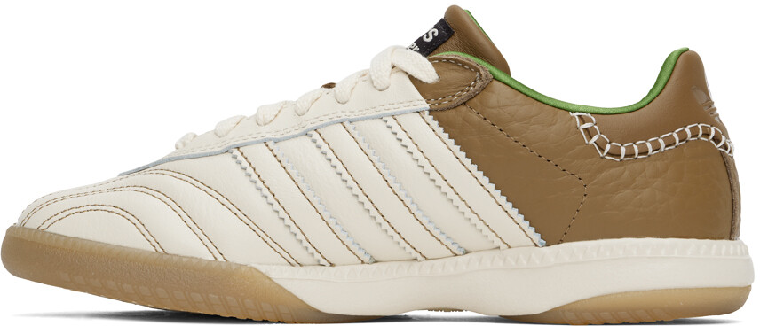 Кроссовки Adidas Originals Edition Samba Millennium в бело-коричневых тонах Wales Bonner, Ivory/Sand — фото 3