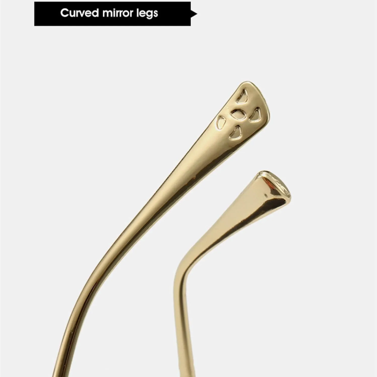 

Модные солнцезащитные очки без оправы для мужчин и женщин, прямоугольные солнцезащитные очки без оправы с защитой от УФ-излучения UV400 TKKTLLT, Gold Clear