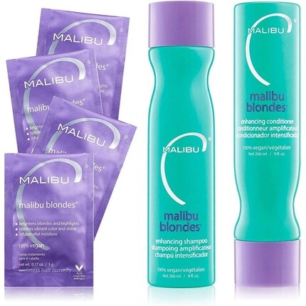 

C Blondes Wellness Kit Шампунь и кондиционер плюс еженедельный осветлитель, Malibu