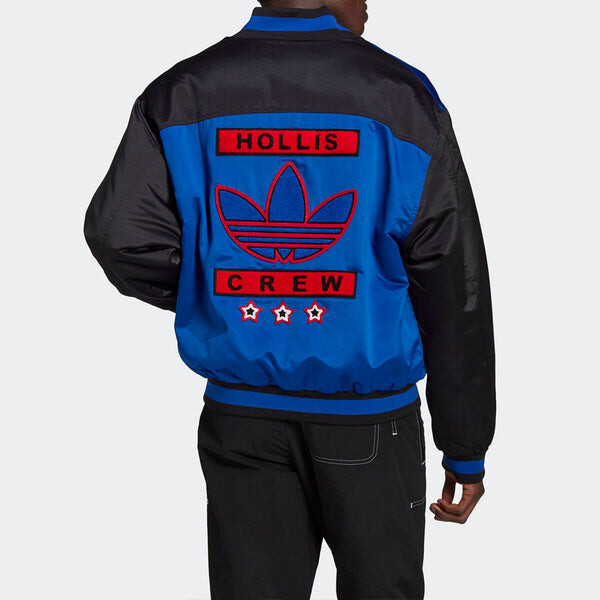 Куртка adidas originals Run-dmc Collegiate logo Printing Colorblock Jacket Blue, синий — фото 3