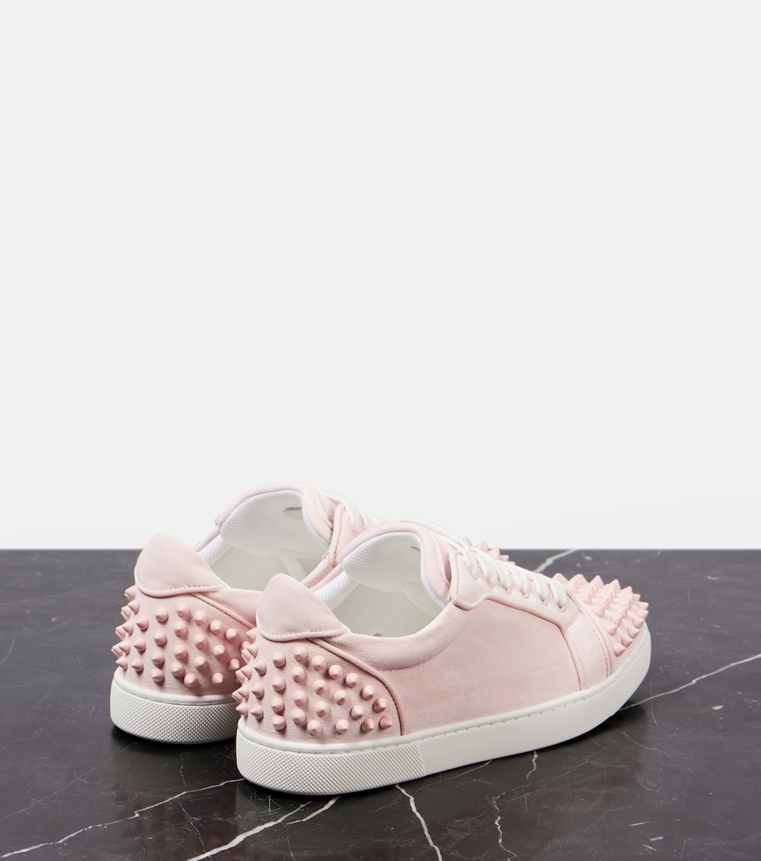 Кроссовки Vieira 2 из кожи с шипами Christian Louboutin, Poupee/Poupee Mat — фото 3