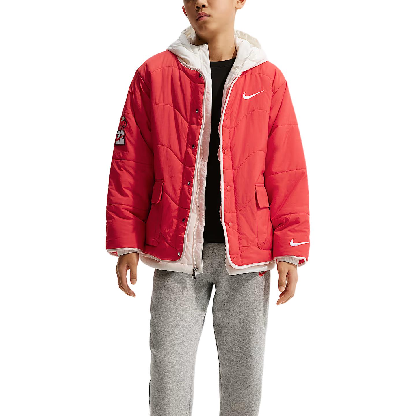 

Детская утепленная куртка с капюшоном Moderate Nike, university красный