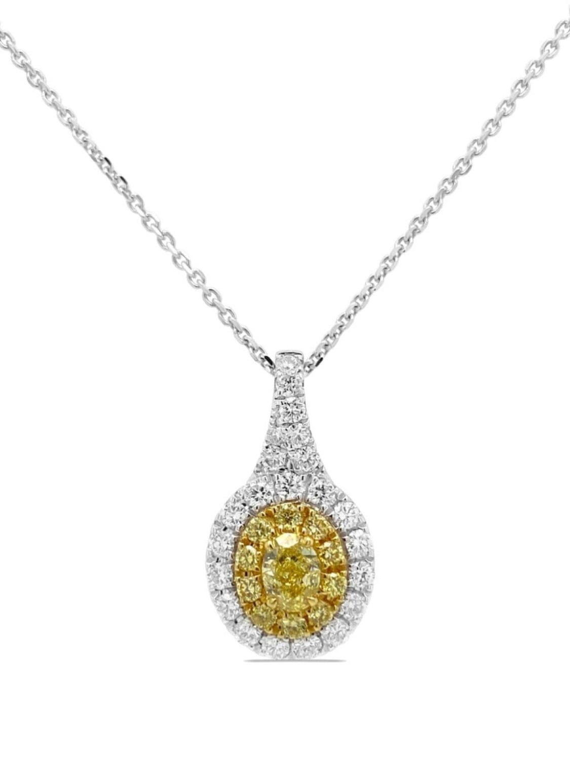 

Платиновое желтое и белое бриллиантовое колье HYT Jewelry, серебряный