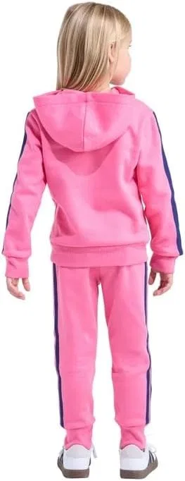 Детский спортивный костюм из флиса Adidas, куртка и штаны, Pink — фото 3