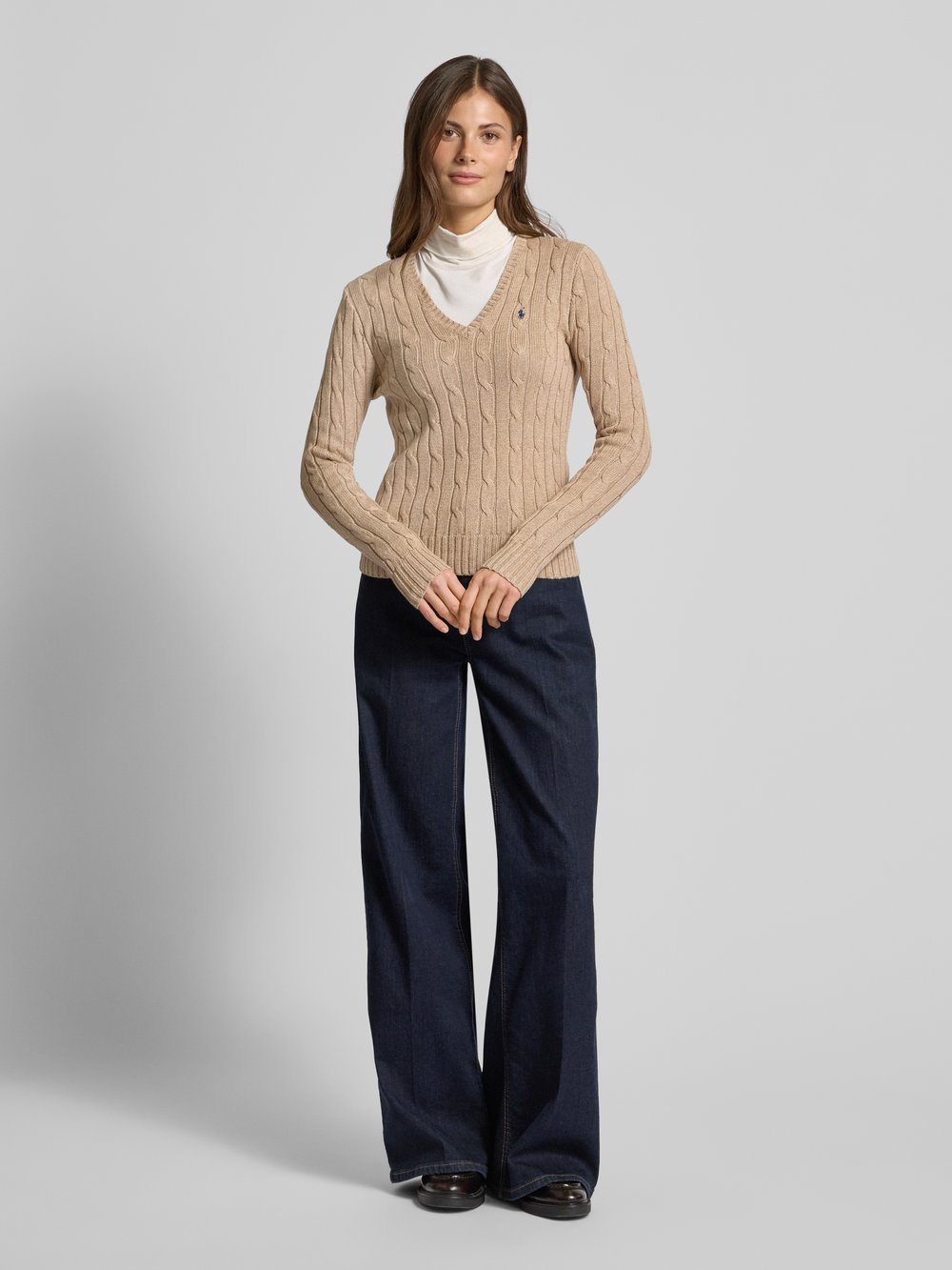 

Вязаный свитер с косами, модель «КИМБЕРЛИ» Polo Ralph Lauren, коричневый