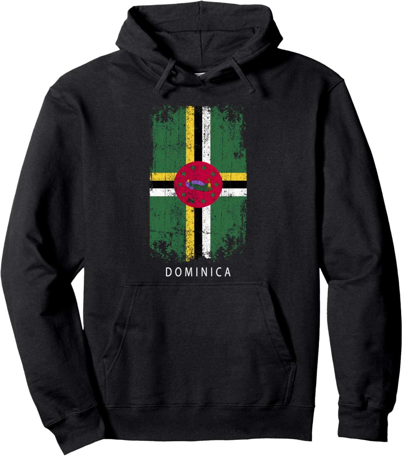 

Сувенирный дизайн Доминиканской Республики - Флаг Доминики. Толстовка Dominica Souvenir Design, черный