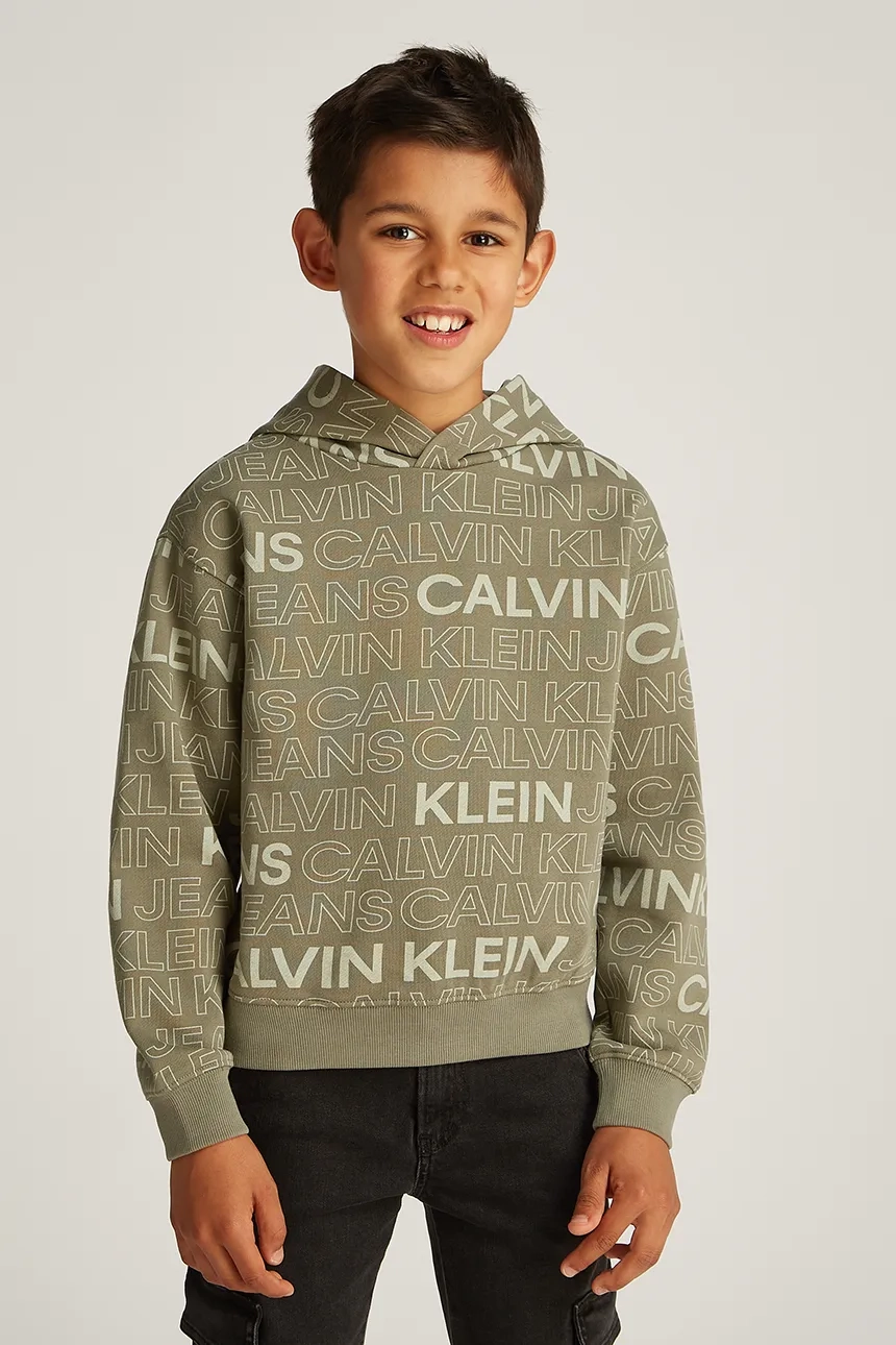 

Детская хлопковая толстовка 0 Calvin Klein Jeans, зеленый