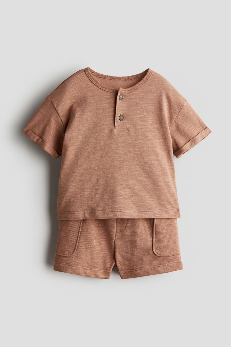 

Костюм-Двойка из хлопкового трикотажа H&M, коричневый
