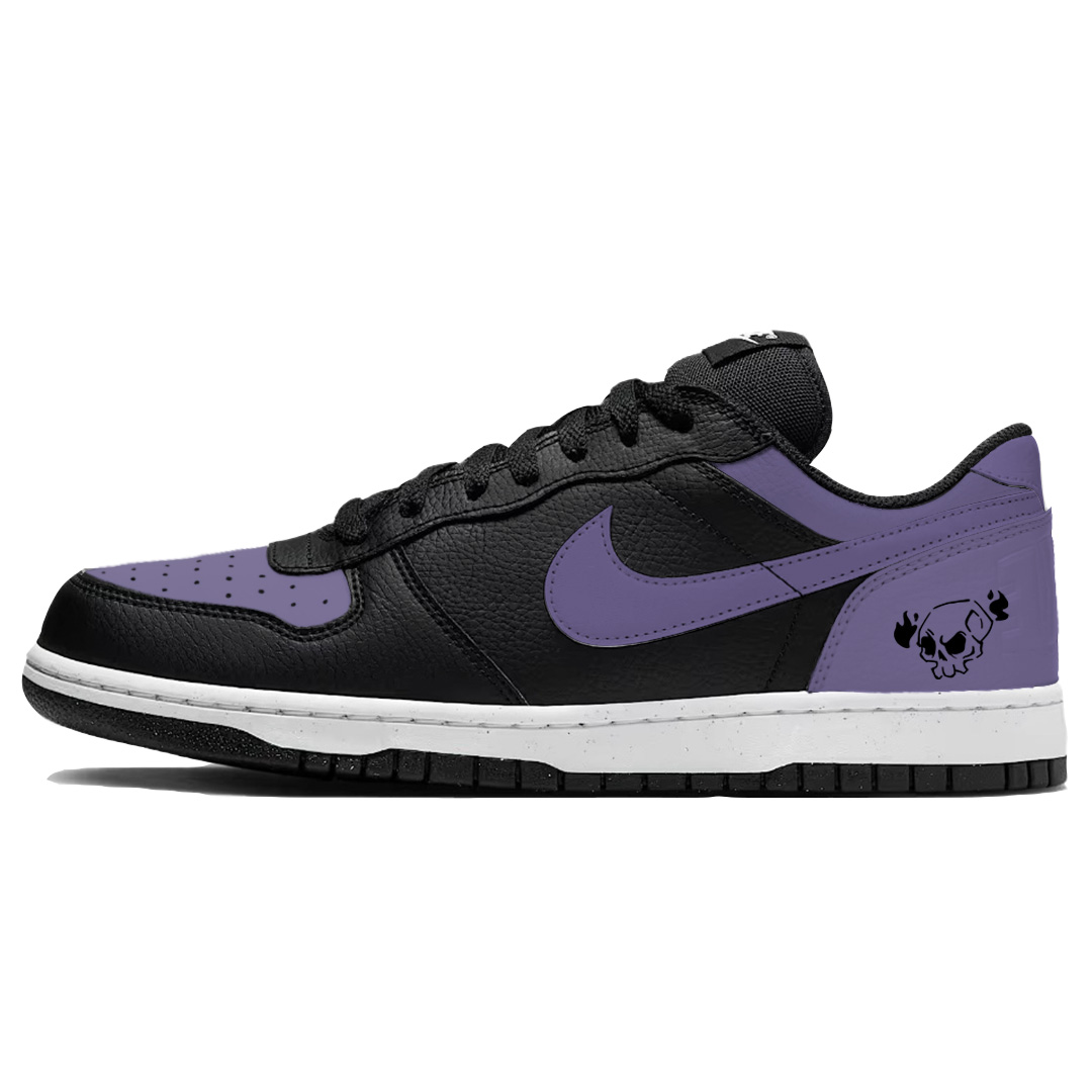 

Nike Кроссовки для скейтбординга мужские Big Black Purple Toes Abrasion Resistant Breathable Low top черно-синие
