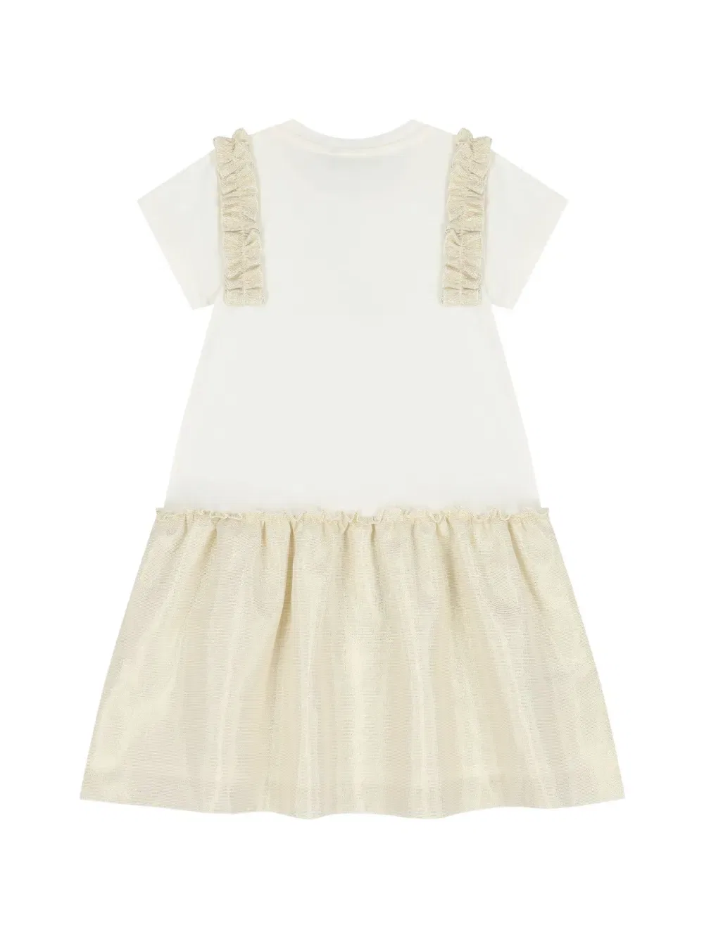 Платье с оборками и аппликацией в виде логотипа Aigner Kids, нейтральный — фото 2