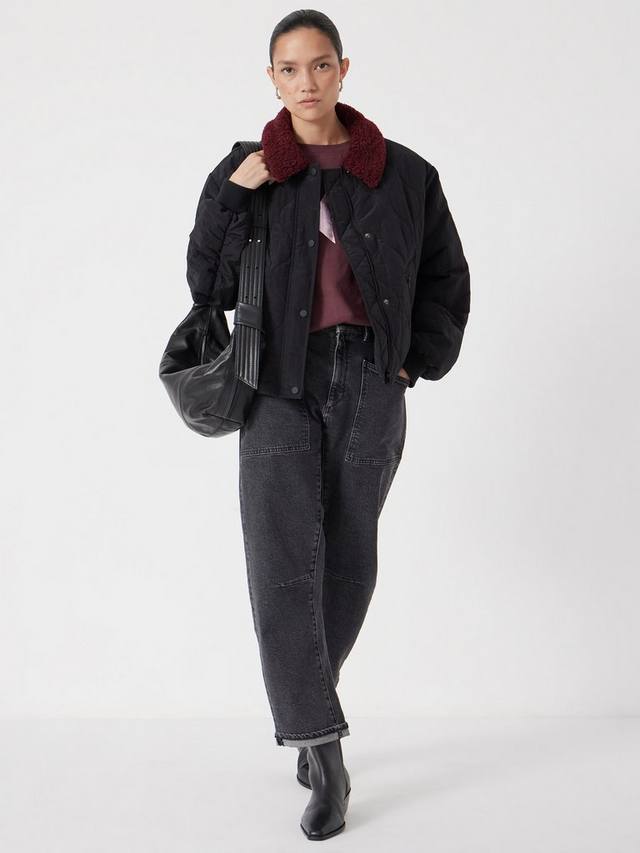 

Стеганая куртка-бомбер в стиле тедди HUSH, Black