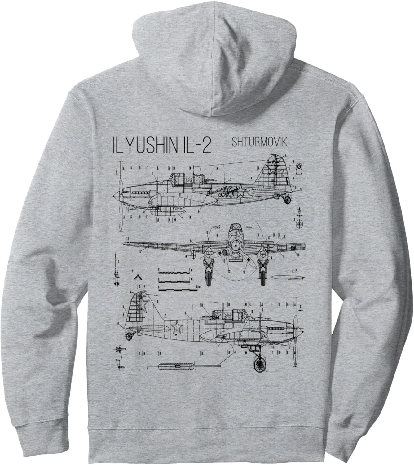 

Ильюшин Ил-2 Штурмовик Штурмовик Штурмовик Русский Самолет Толстовка Russia Aircraft Soviet Union Airplane Ww2, серый