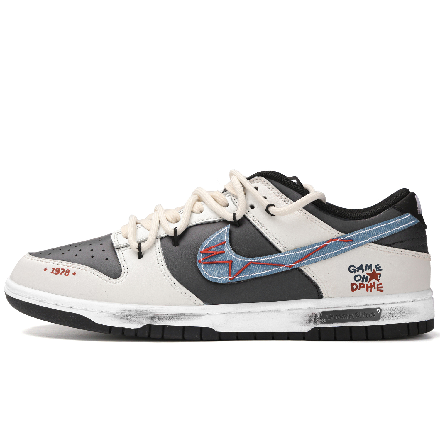 

Nike Износостойкие низкие скейтбордистские кроссовки Dunk Player One, унисекс, коричнево-белый