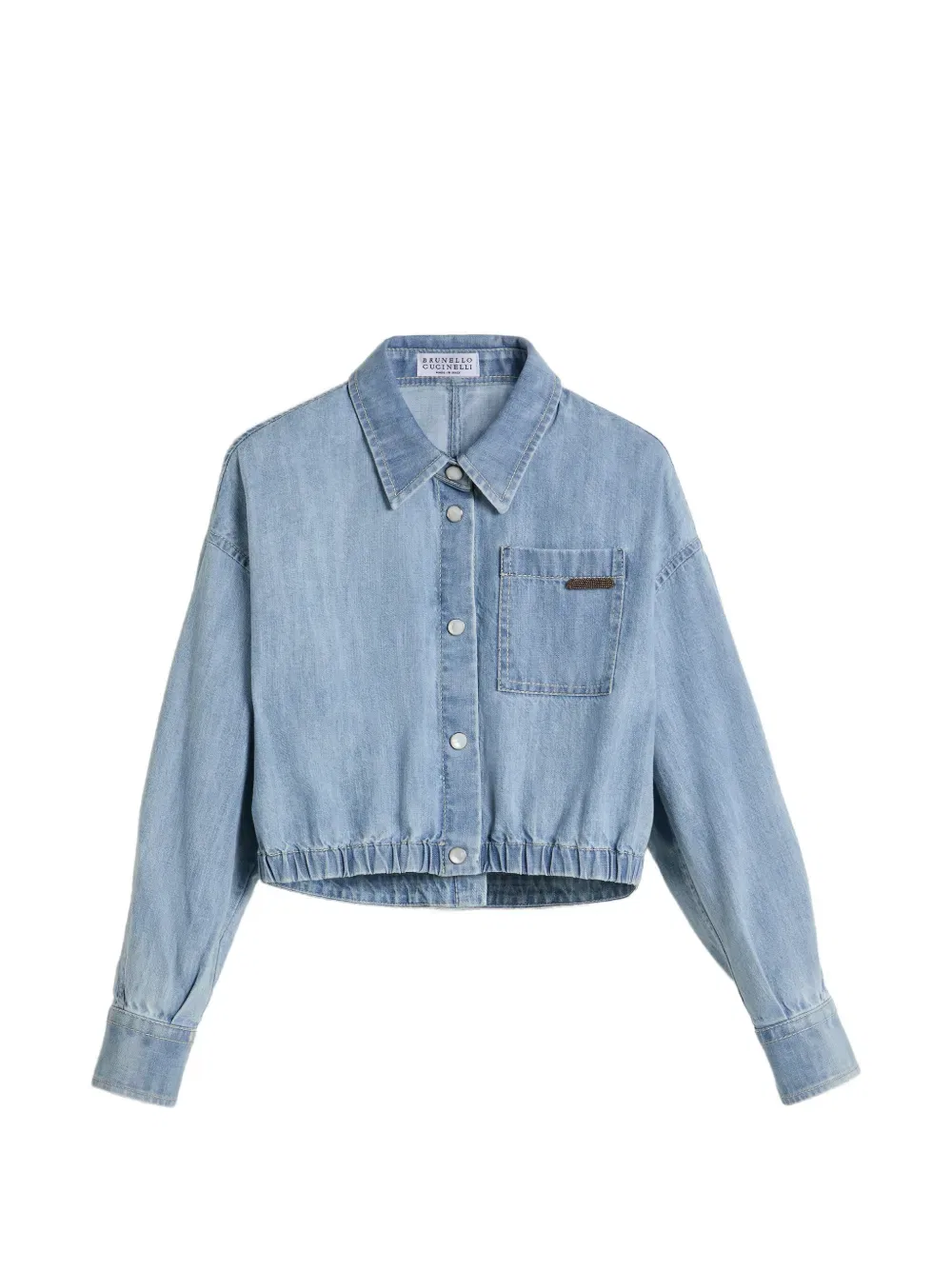Джинсовая рубашка Monili-detailed Brunello Cucinelli Kids, синий
