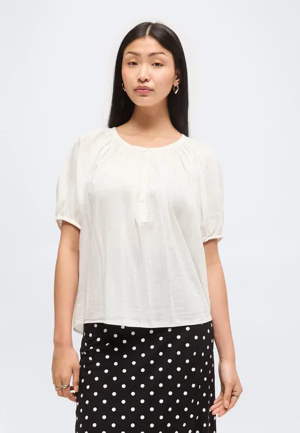 Блуза-пуф Gap, new off white, цвет новый бежевый