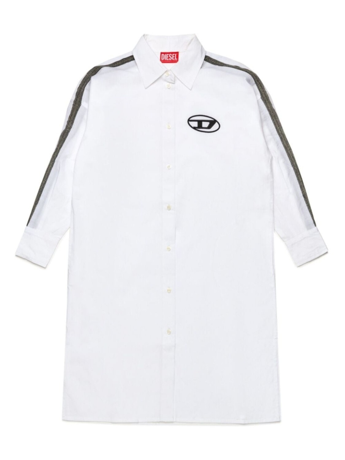 

Diesel Kids платье-рубашка с вышивкой Oval D, белый