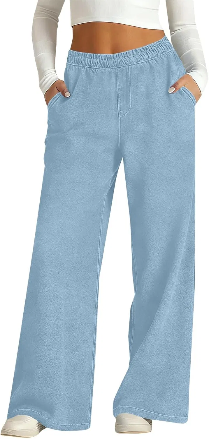 Джинсы широкие Casual, Light Blue