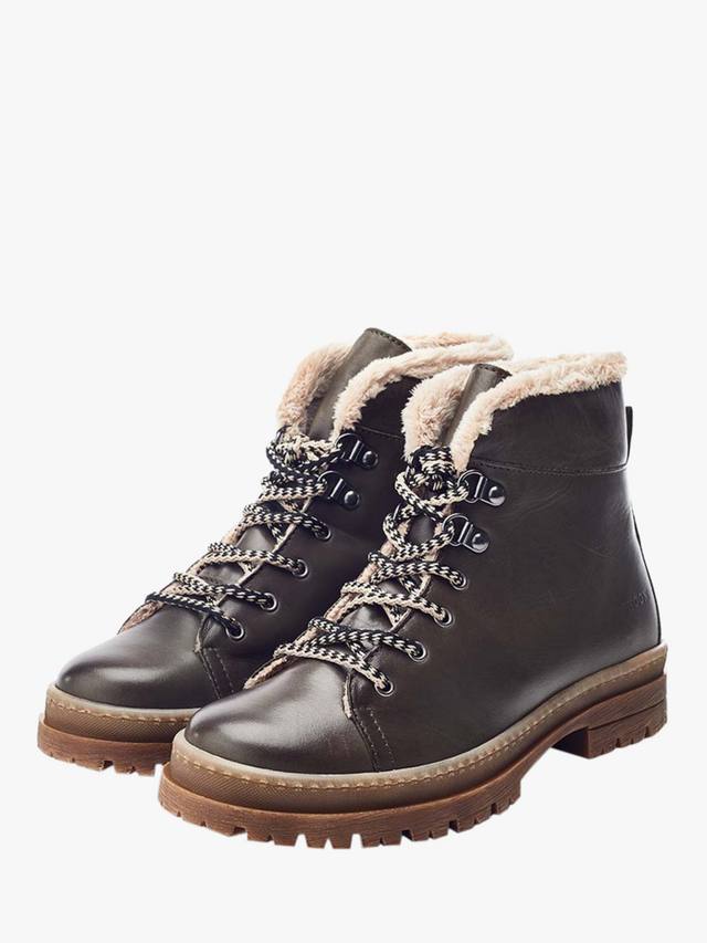 Кожаные ботинки onella на шнуровке с подкладкой из искусственного меха Moda in Pelle, оливковый — фото 2