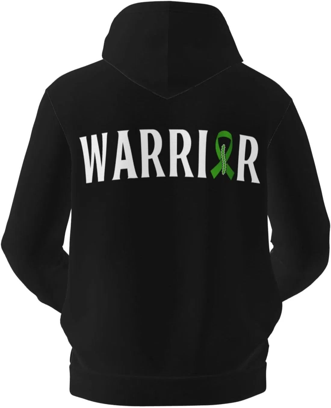Мужская флисовая толстовка с капюшоном Warrior Scoliosis Awareness Generic, черный — фото 3
