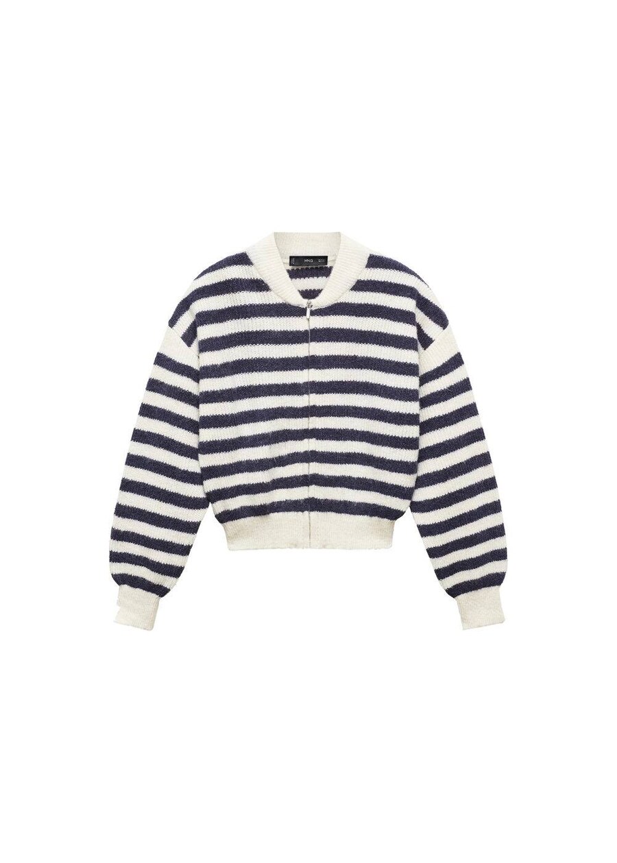 

Вязаный кардиган MANGO Knit Cardigan Cadaques, цвет navy/white