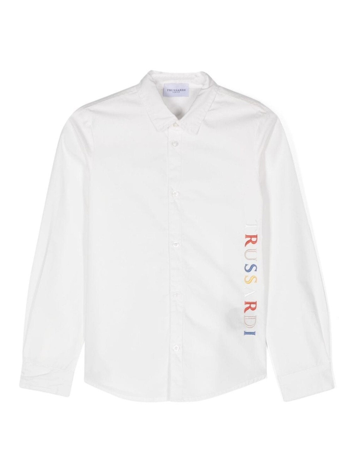 

TRUSSARDI JUNIOR рубашка с вышитым логотипом, белый