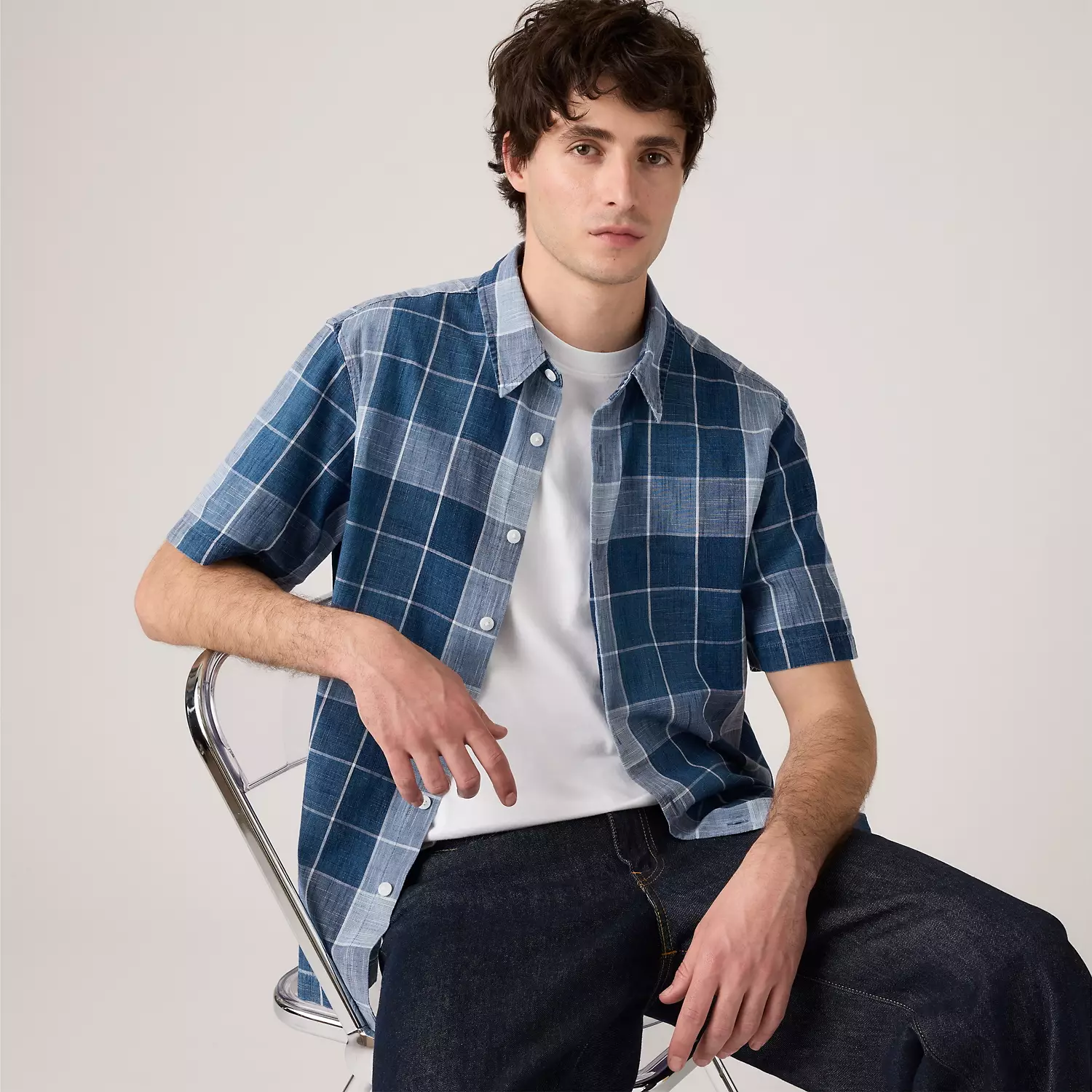 

Укороченная рубашка Luru с короткими рукавами Levi's, цвет Fisher Indigo - Blue