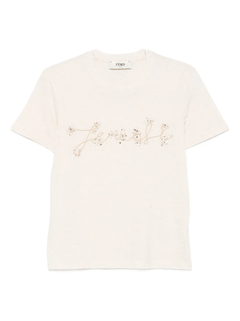 

Футболка с пайетками FENDI, нейтральный