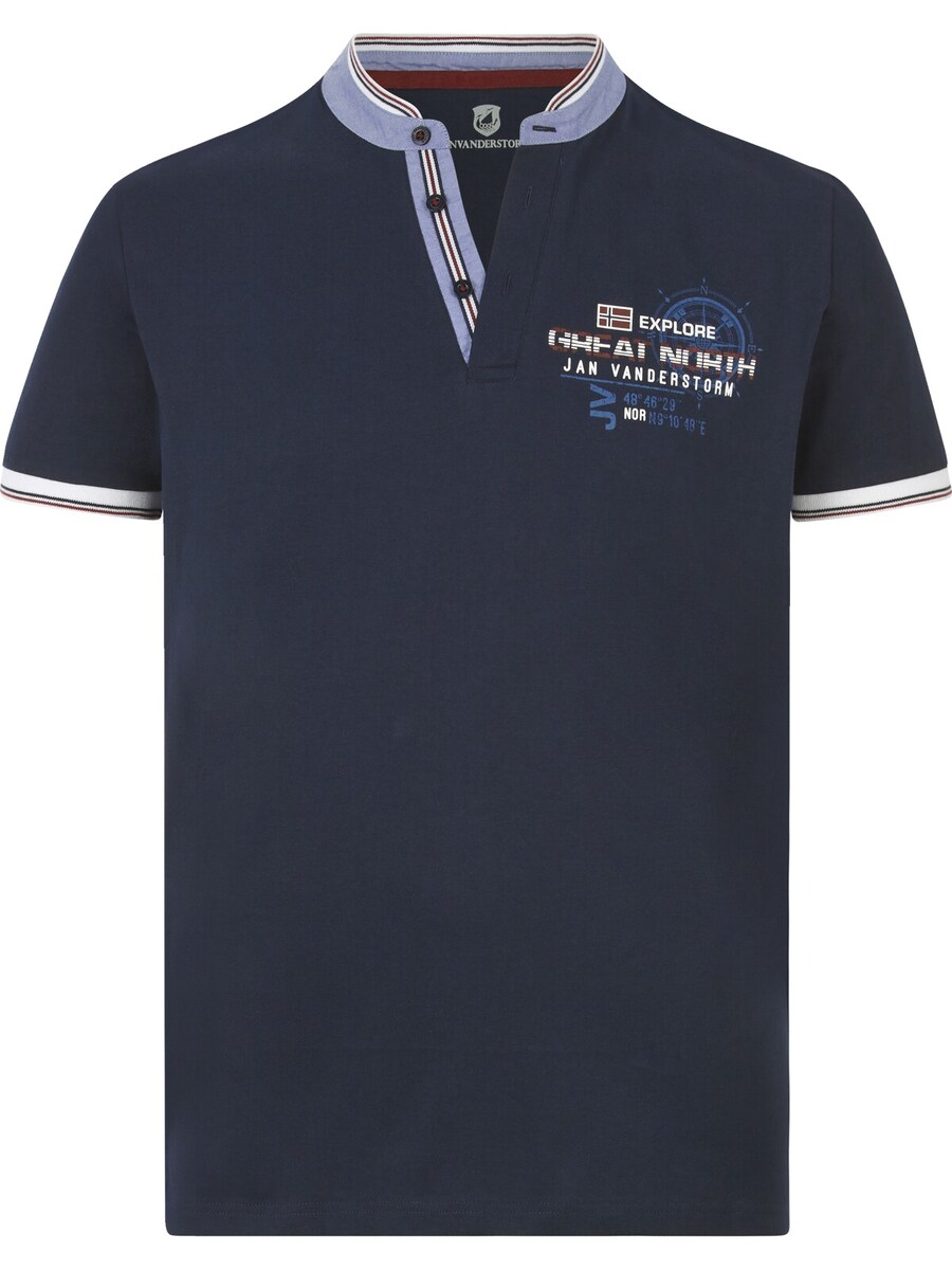 

Классическая футболка Jan Vanderstorm Shirt Edfinn, темно-синий
