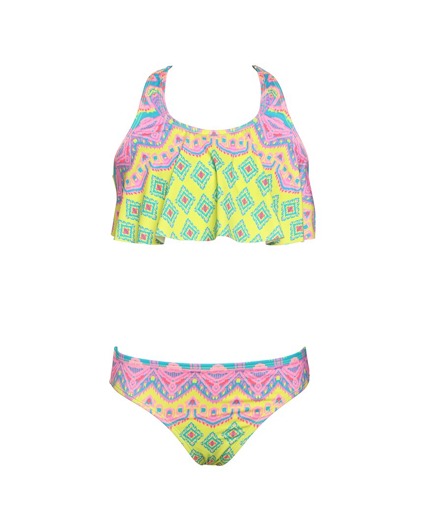 

Купальный комплект HOBIE Ikat Flounce из 2 предметов, желтый