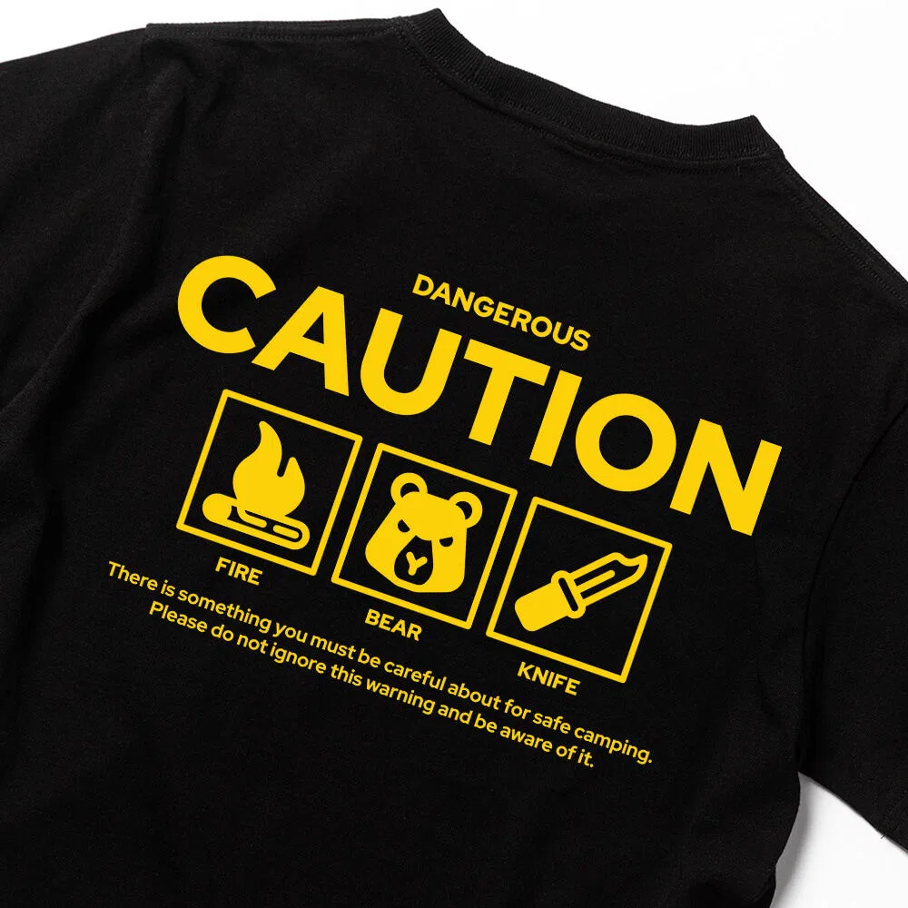 Детская чёрная футболка Camping Caution от Splash Code — фото 3