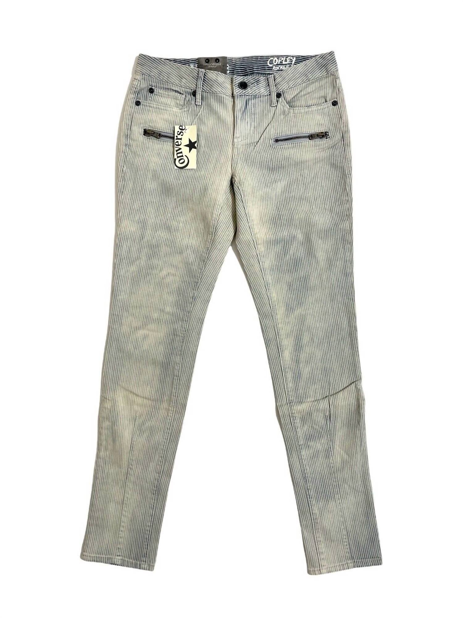 

Женские джинсы Copley Rocker Striped Washout Denim Skinny Stretch в светло-голубом цвете Converse