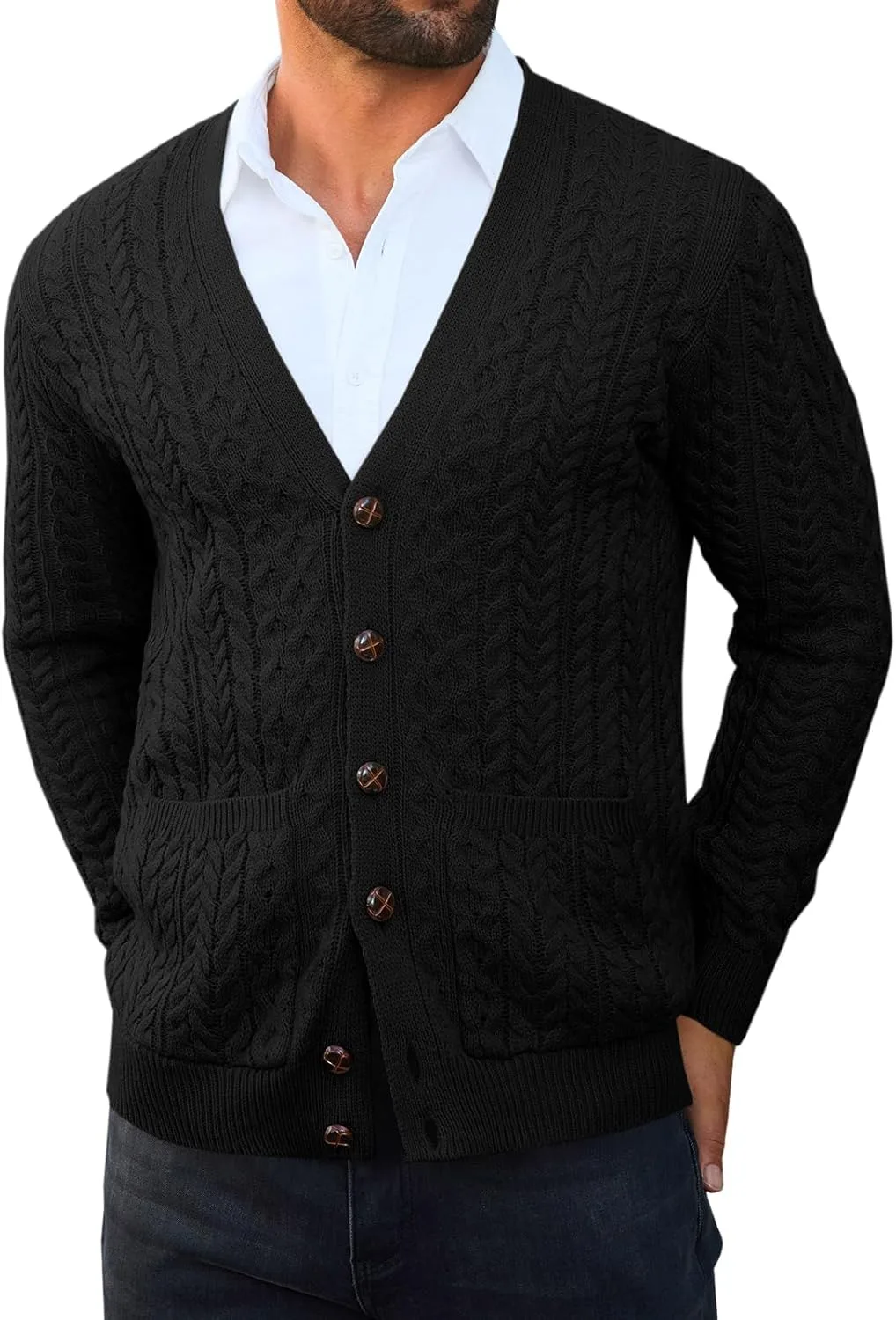 

Кардиган Runcati мужской вязаный с V-образным вырезом