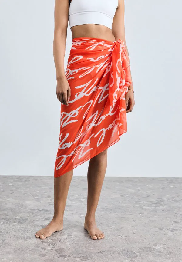 

Фирменный пляжный аксессуар-парео. Karl Lagerfeld, Tango, Бежевый, Фирменный пляжный аксессуар-парео. Karl Lagerfeld, Tango