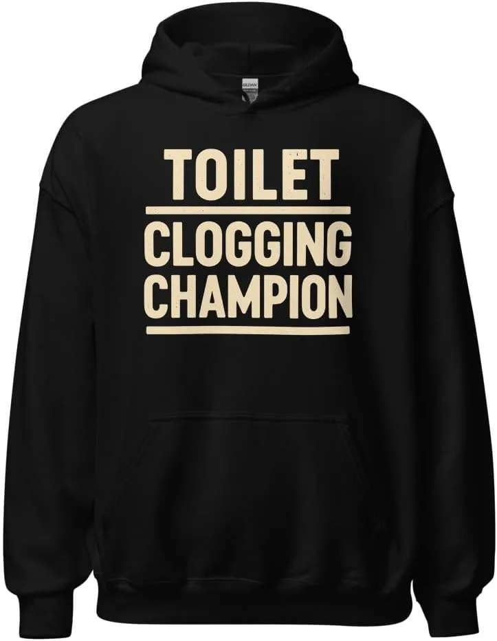 Толстовка Dad Joke Unisex, Toilet Clogging Champion Generic, черный
