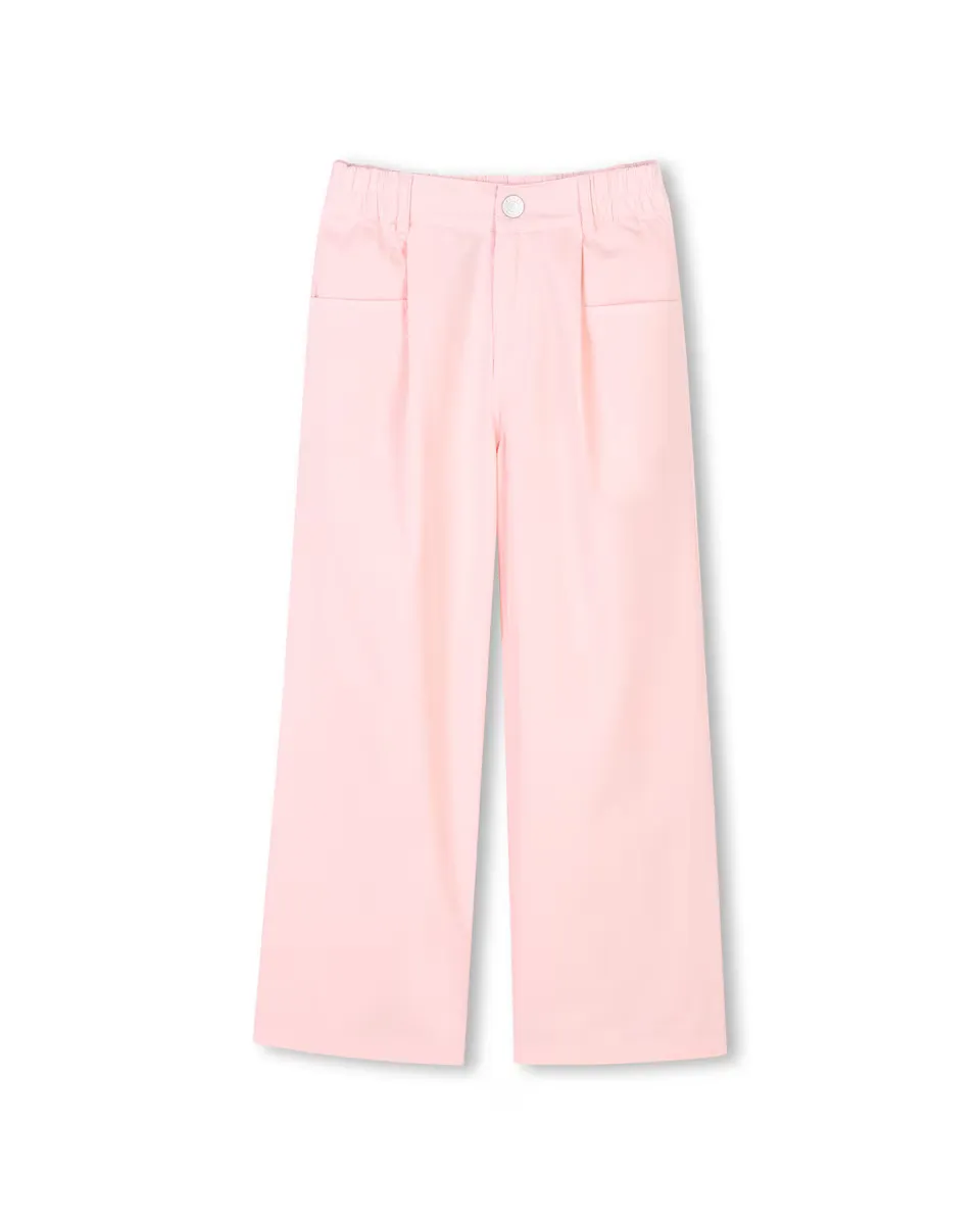 

Хлопковые брюки для девочки с петлями для ремня на талии Kenzo Kids, цвет Rosa