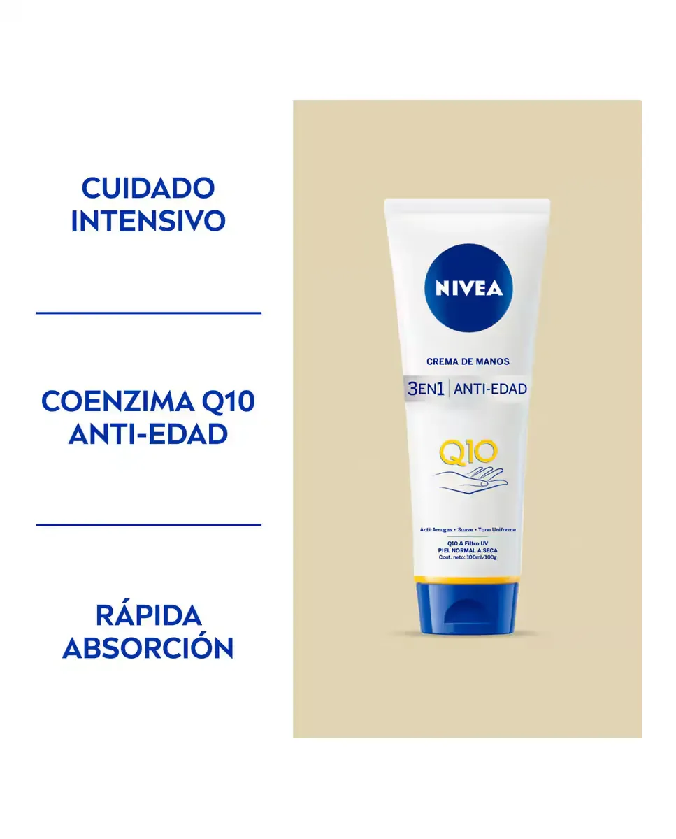 Крем для лица Nivea — Для рук Q10 Антивозрастной, 100 мл — фото 2