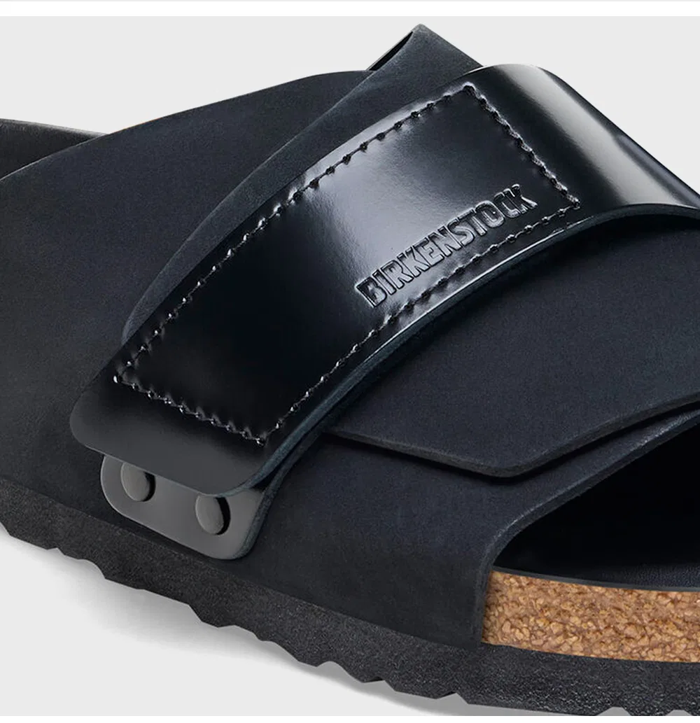 Мужские сандалии Birkenstock Kyoto Nubuck Leather, чёрные — фото 4