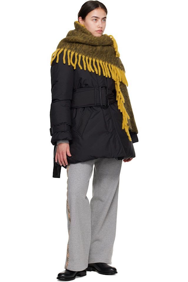 Burberry Шарф Happy Scarf из смеси шерсти альпаки желтого и хаки цвета — фото 2