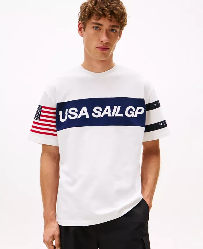 

Мужская футболка Tommy x US SailGP Team Sail Panelled с коротким рукавом Tommy Hilfiger, слоновая кость/кремовый