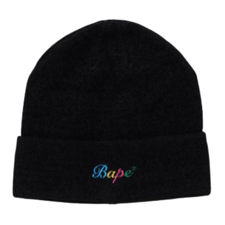 

A BATHING APE Вышитая ребристая шапка, Black