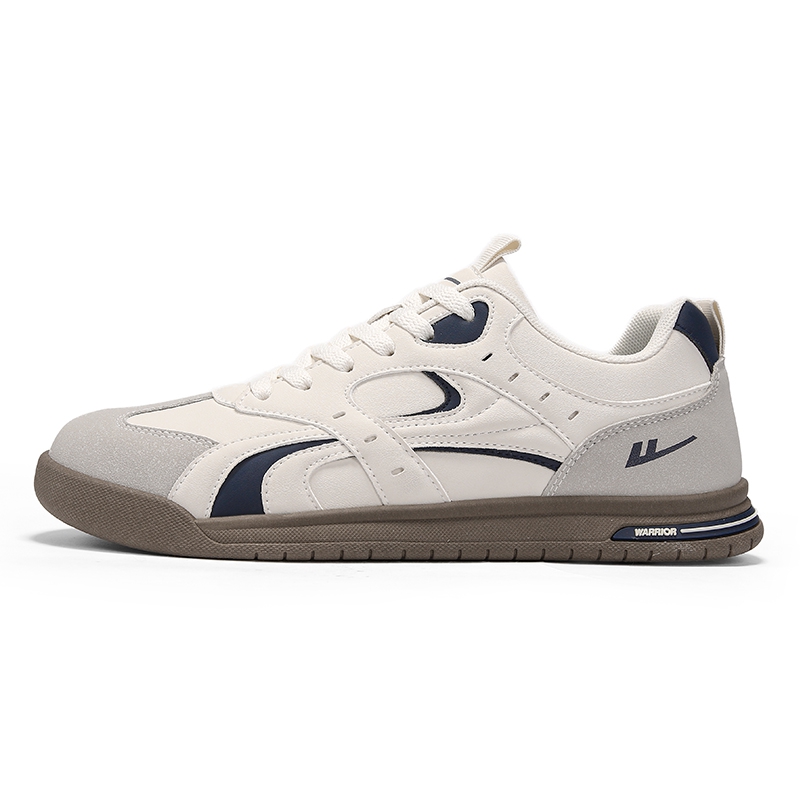 

WARRIOR Скользоустойчивые, износостойкие, легкие низкие скейтборд-кроссовки мужские Beige Blue