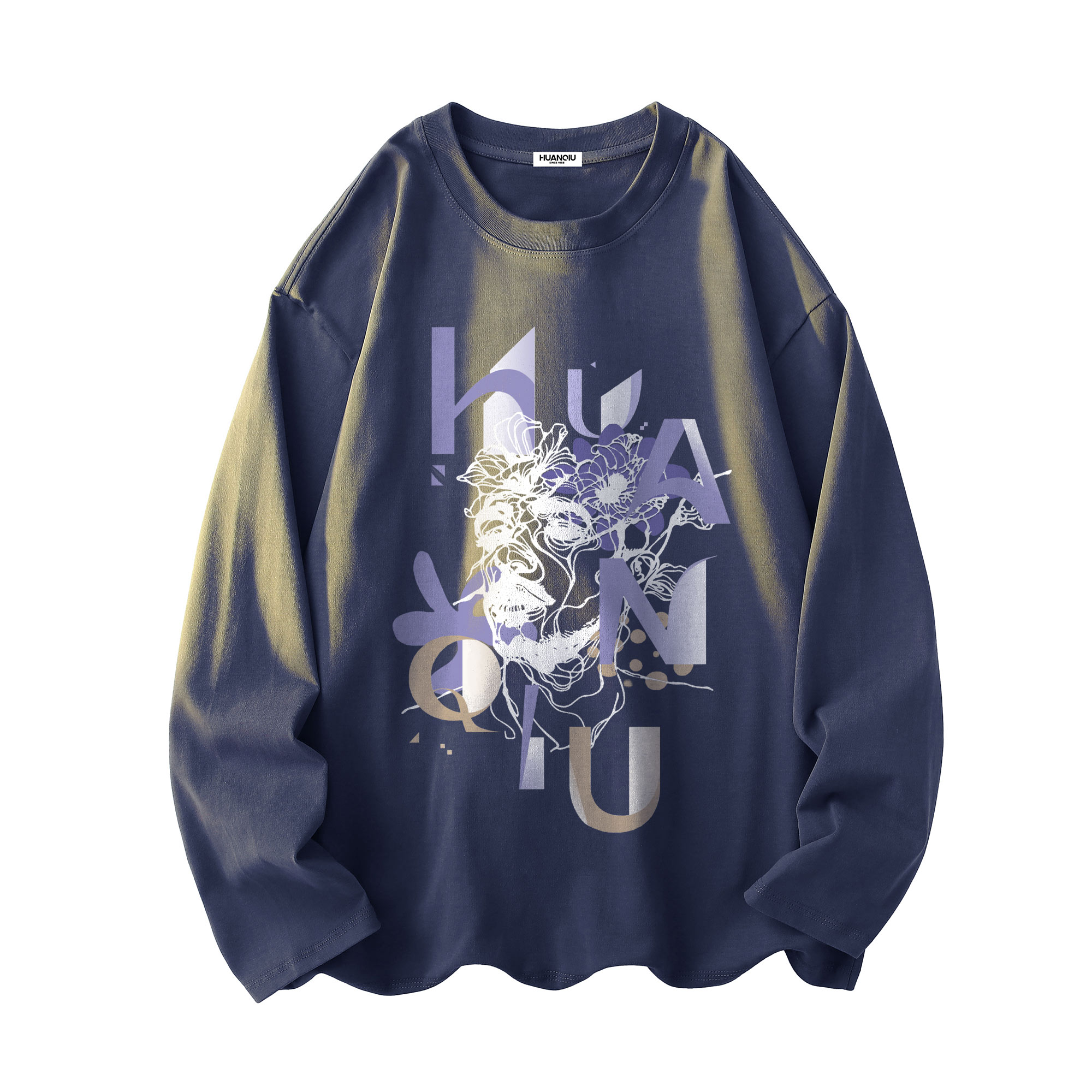 

Футболка Unisex Crew Neck Moderate Straight Fit HUANQIU, темно-синий