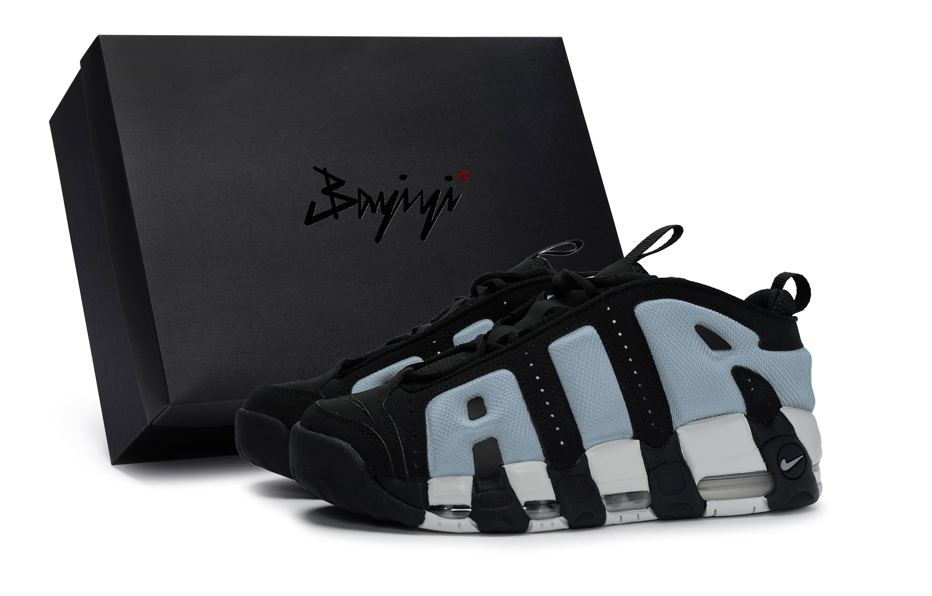 Nike Баскетбольные кроссовки Air More Uptempo унисекс с низким верхом, черные