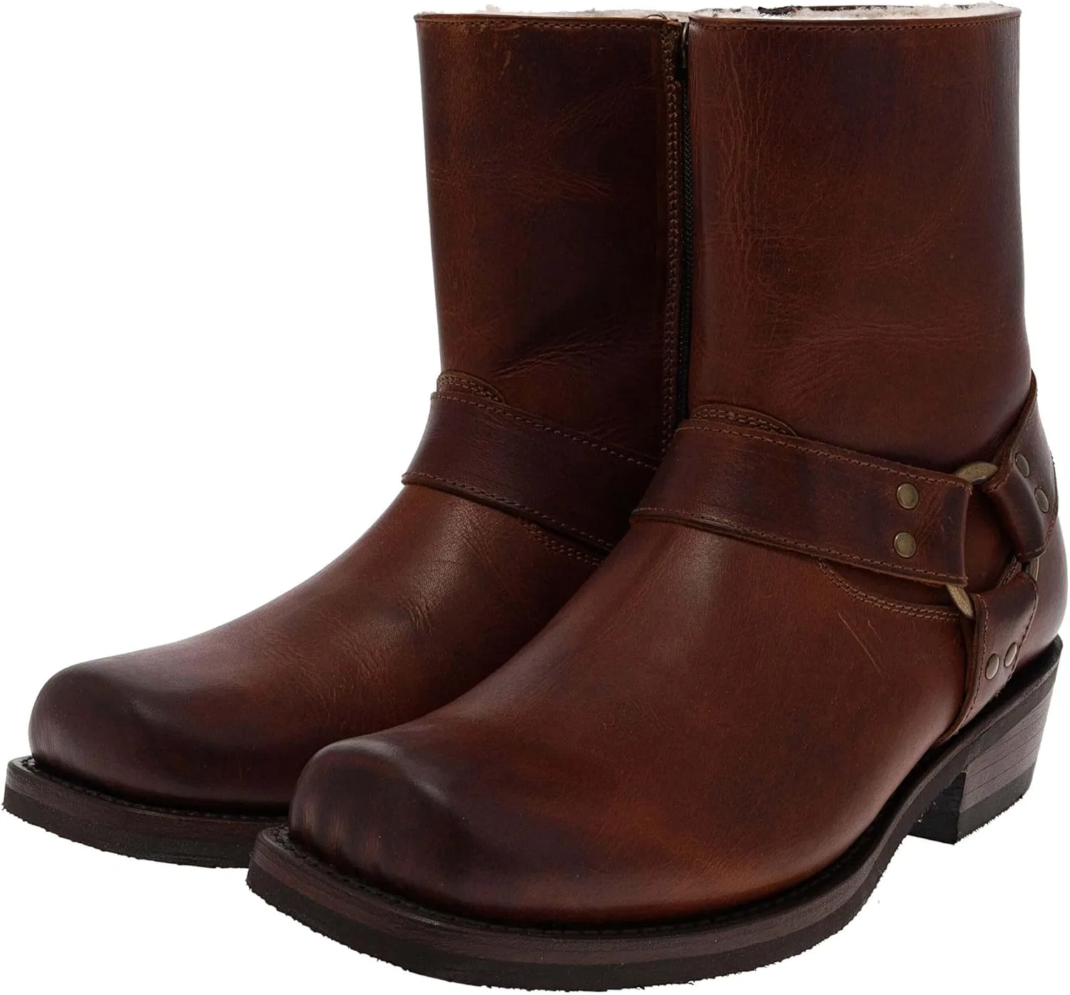 FB Fashion Boots FB Модные ботинки, унисекс, байкерские ботинки, байкерские ботильоны из мериносовой шерсти, кожаные ботинки коричневого цвета