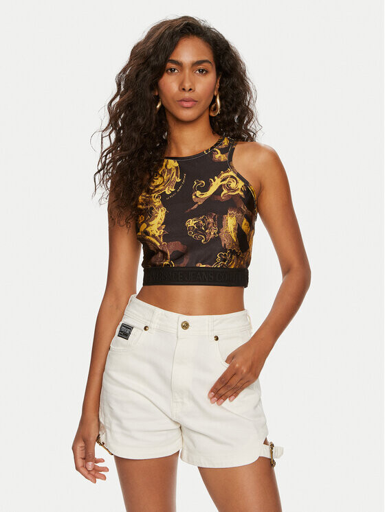 

Узкий топ Versace Jeans Couture, черный