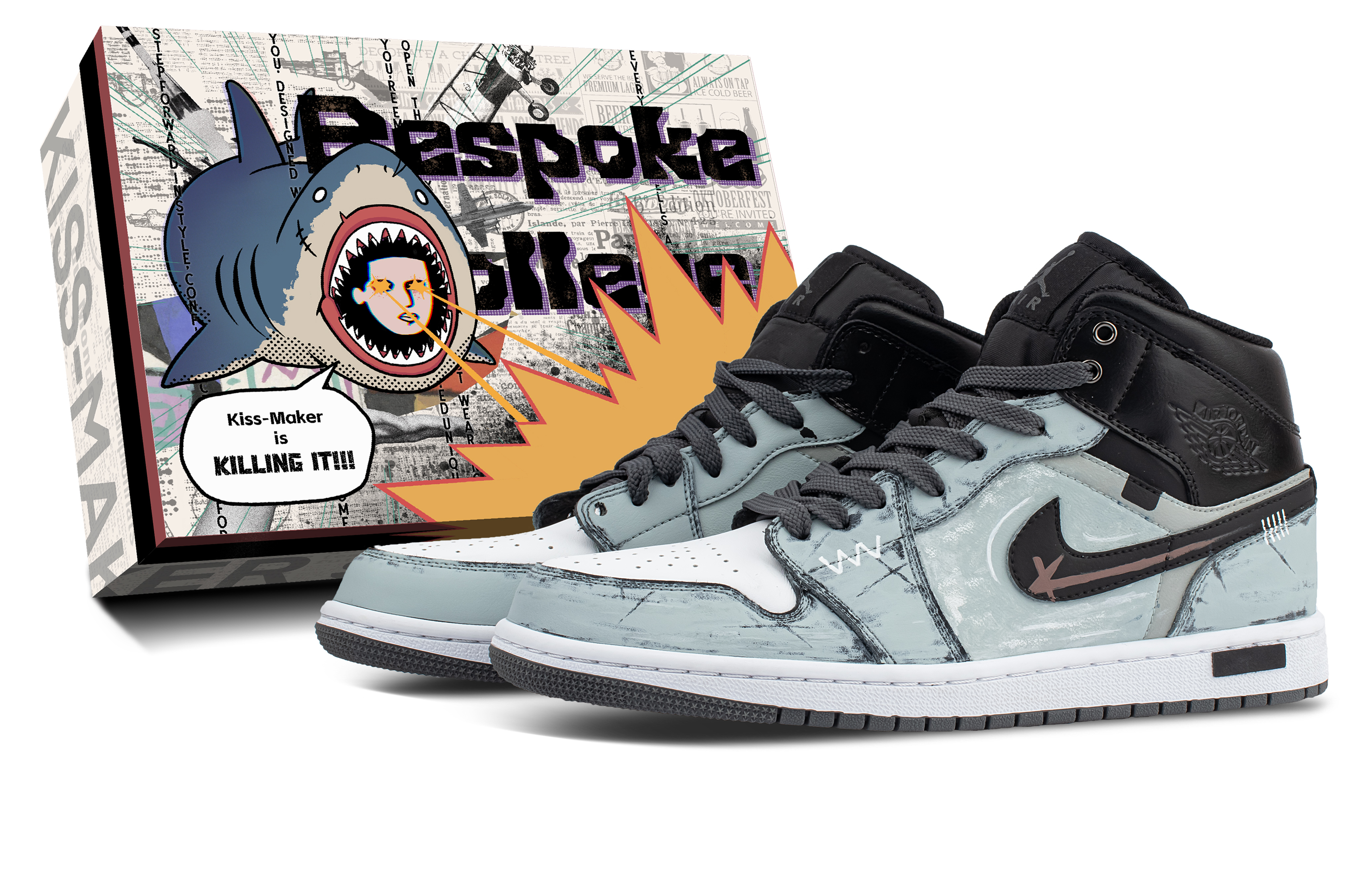 

Jordan Баскетбольные кроссовки Air 1 Abrasion Resistance Mid Top Vintage, мужские, голубые