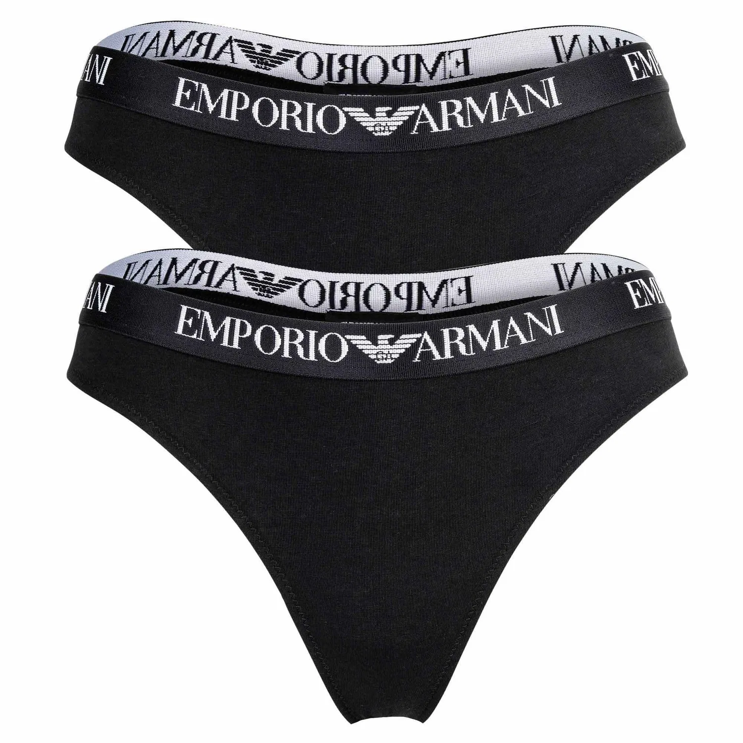 Стринги из хлопка Emporio Armani, черный