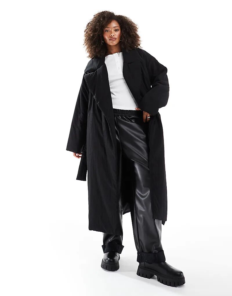 

Чистый длинный пуховик черного цвета ASOS DESIGN