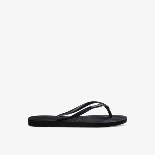 

Тонкие шлепанцы из металлической резины Havaianas, черный